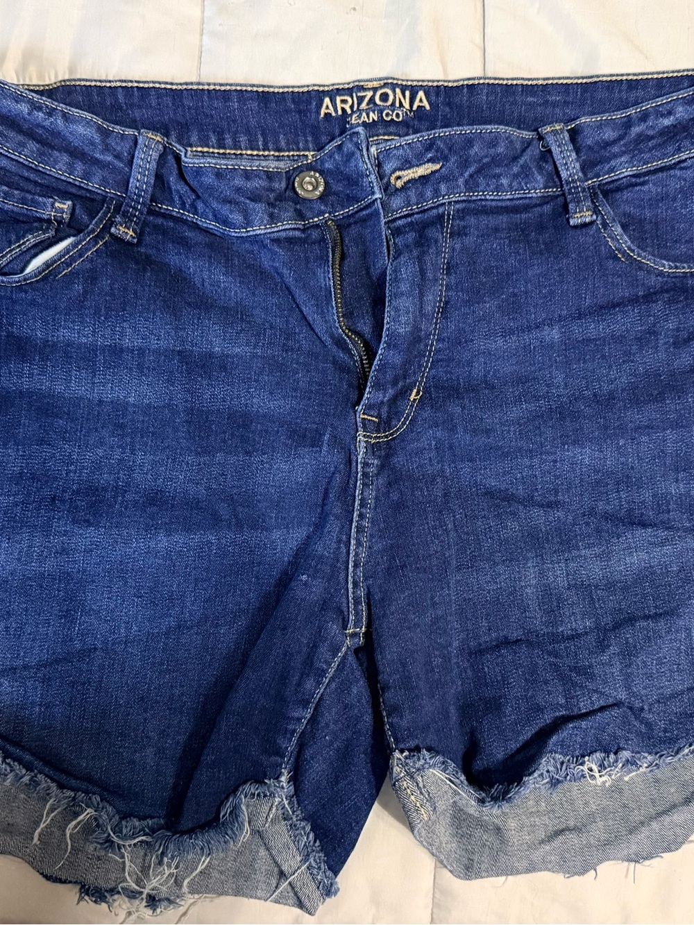 Arizona Jean Company Dark Blue Denim Cutoff Shorts